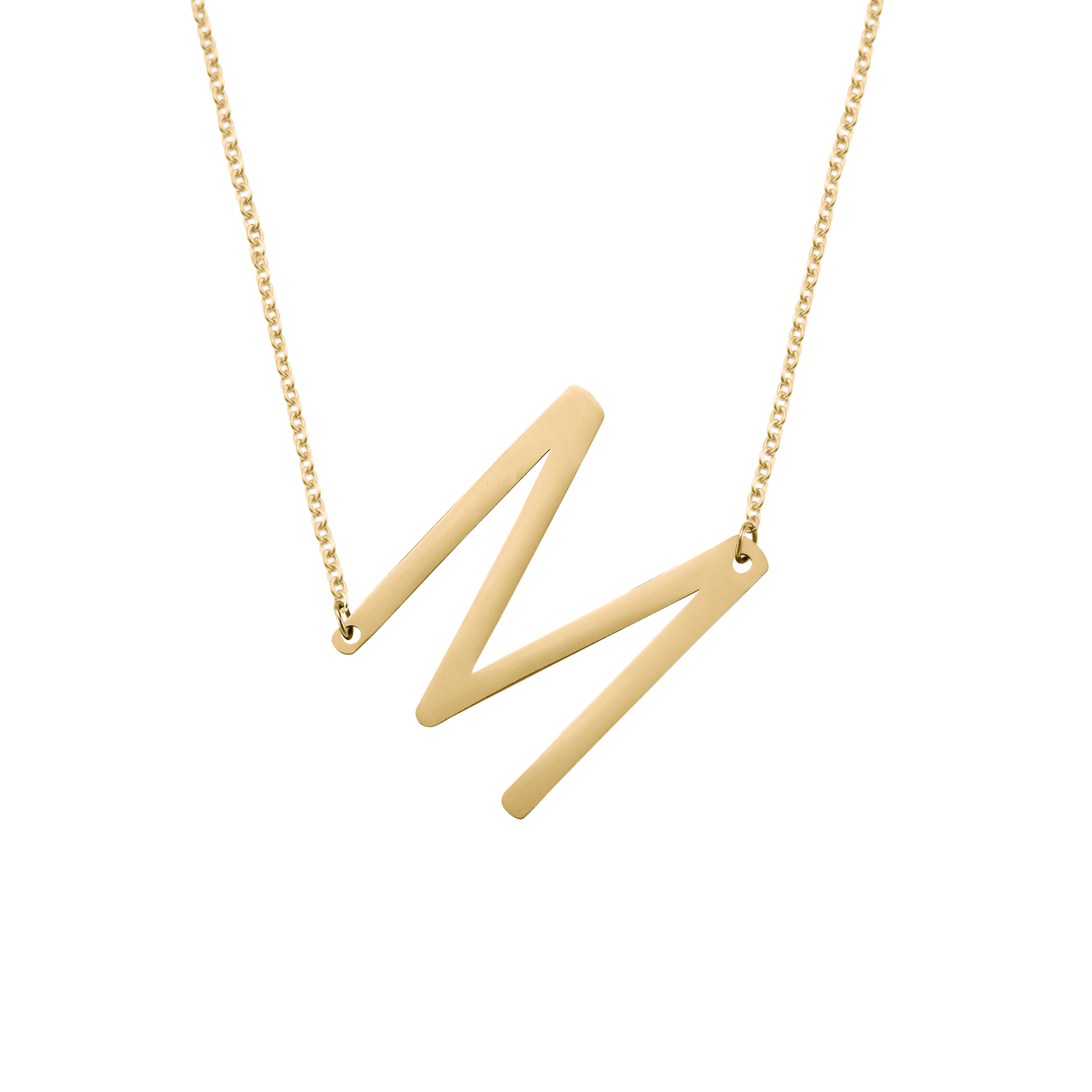 Statement Initial Necklace in gold tone