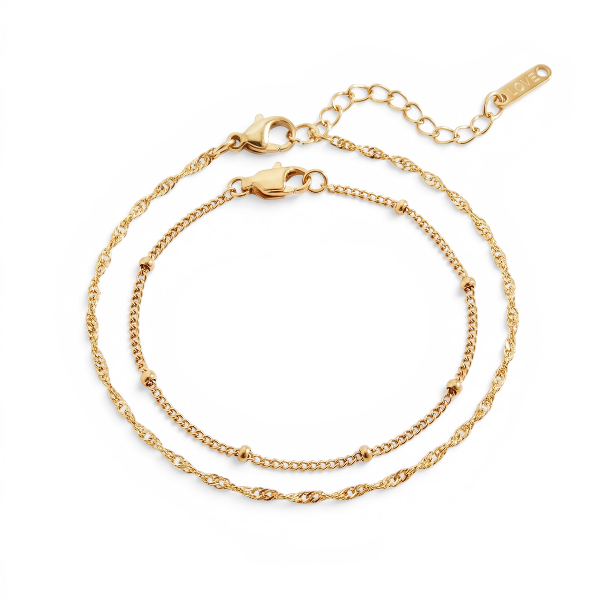 Singapore Twist and Satellite Chain Bracelet Bundle — Vanny Jewels