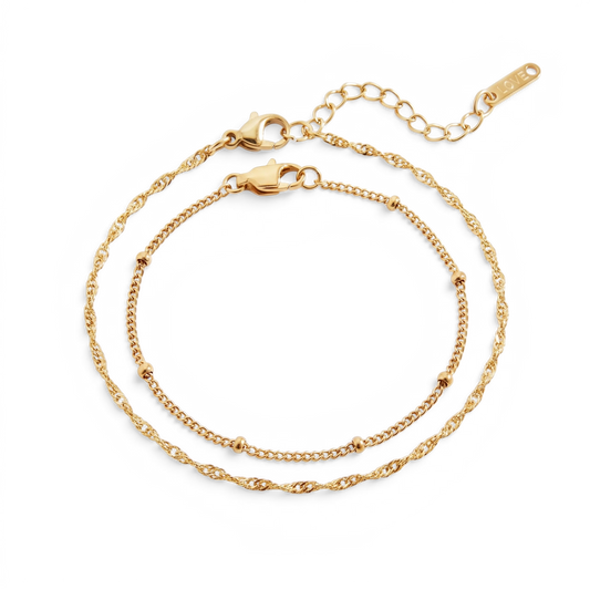 Singapore Twist and Satellite Chain Bracelet Bundle — Vanny Jewels