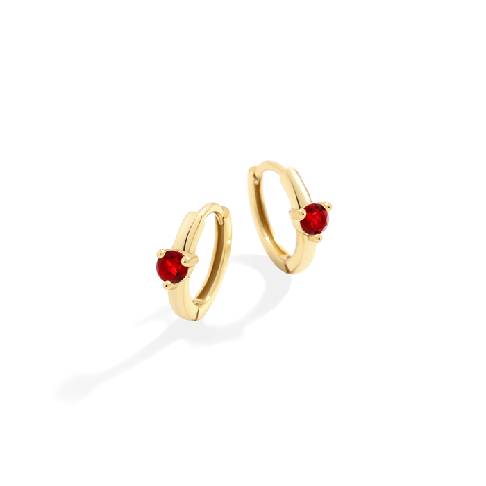 Solitaire Birthstone Huggie Hoop Earrings — Vanny Jewels