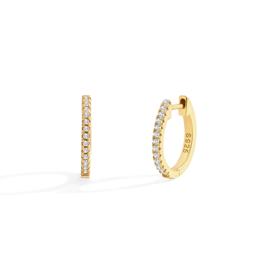 Small Dainty Pave Earring in 925 Sterling Silver — Vanny Jewels