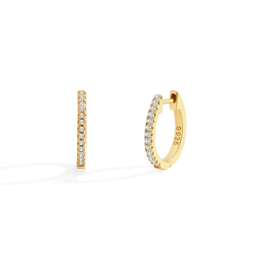 Small Dainty Pave Earring in 925 Sterling Silver — Vanny Jewels