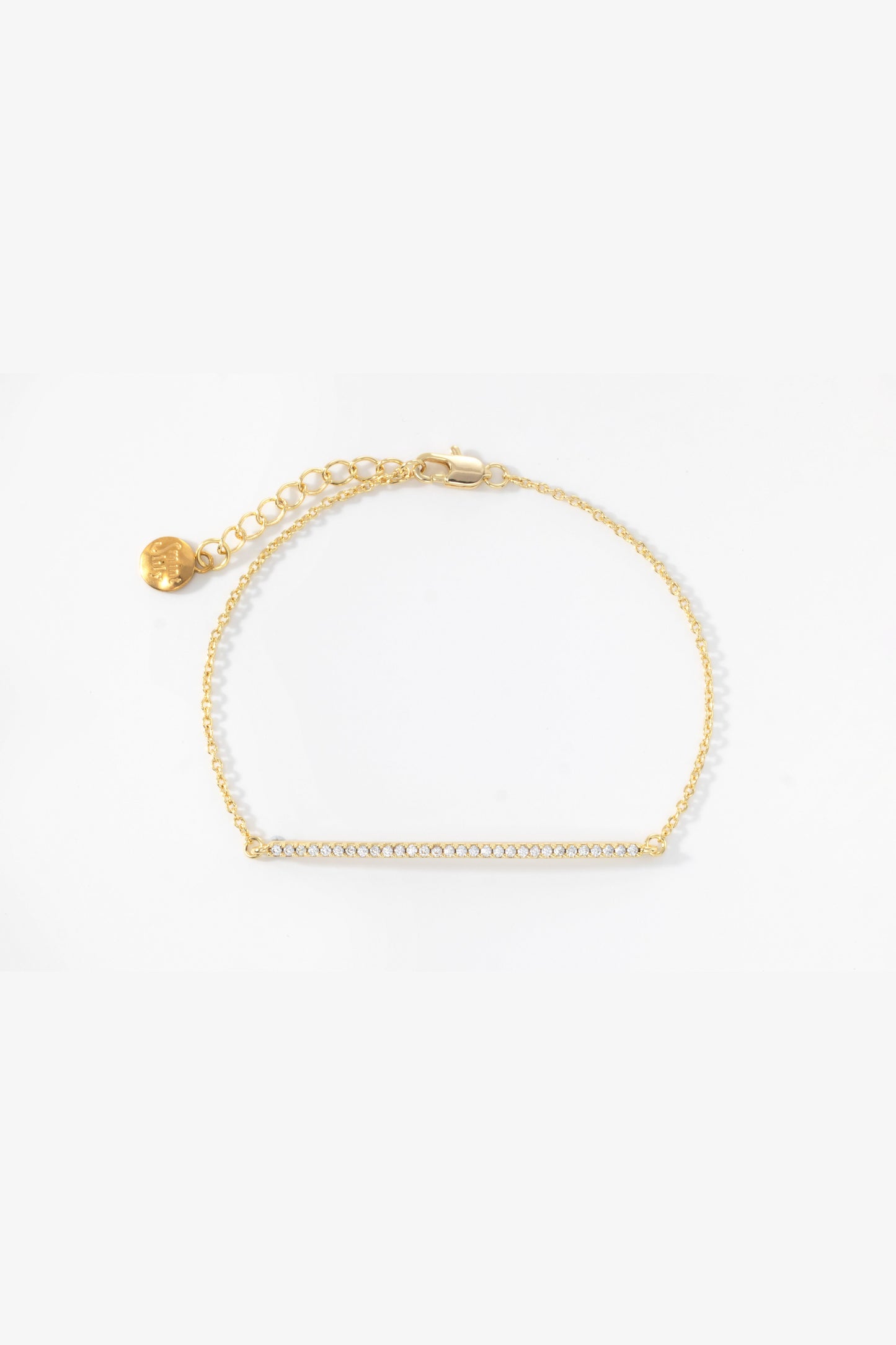 Sparkling Bar Bracelet in gold tone, flat lay detail