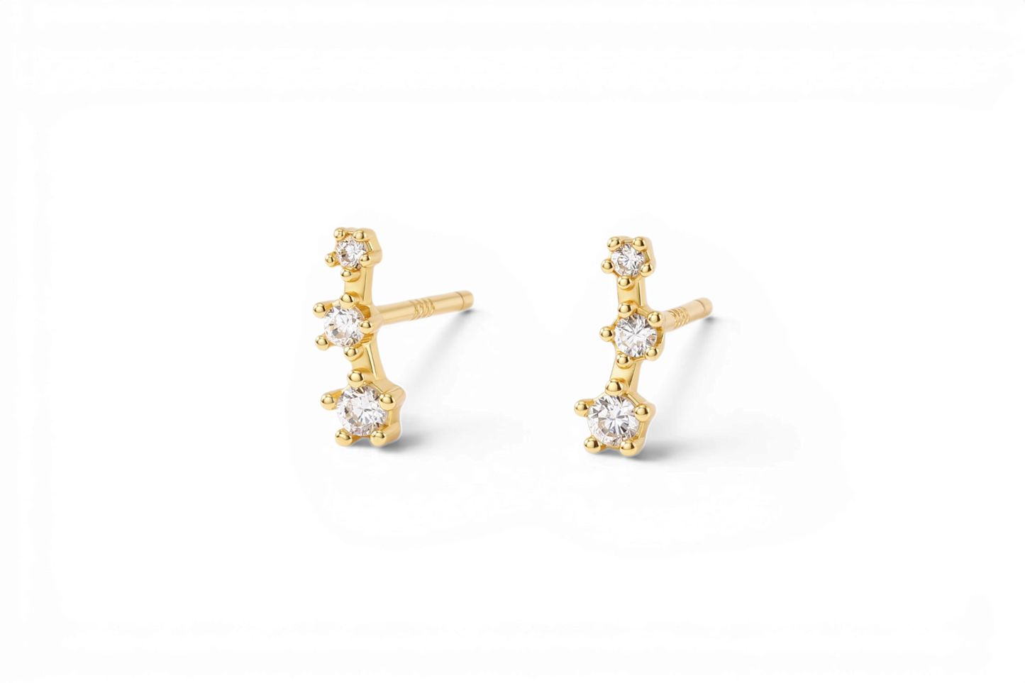 Sparkling Mini Climber Studs in 18k Gold — Vanny Jewels