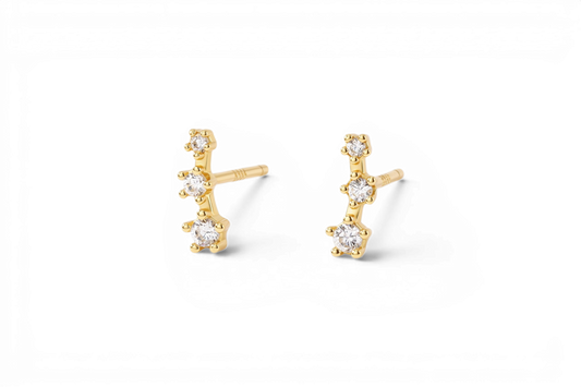 Sparkling Mini Climber Studs in 18k Gold — Vanny Jewels