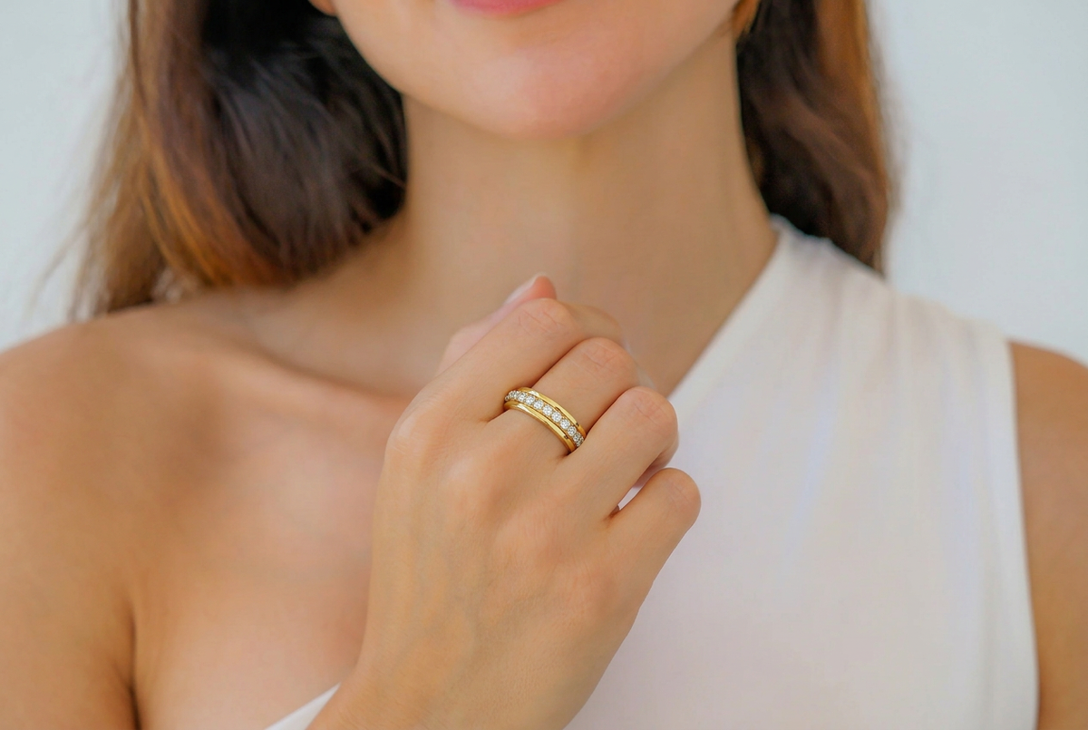 Drehbarer Fidget-Eternity-Ring
