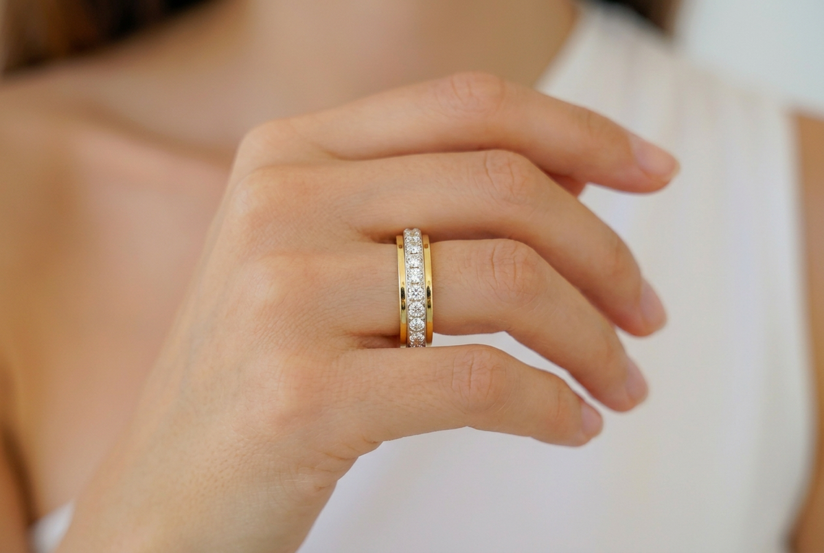 Drehbarer Fidget-Eternity-Ring