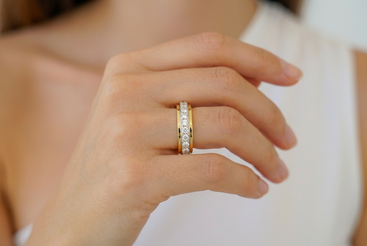 Drehbarer Fidget-Eternity-Ring