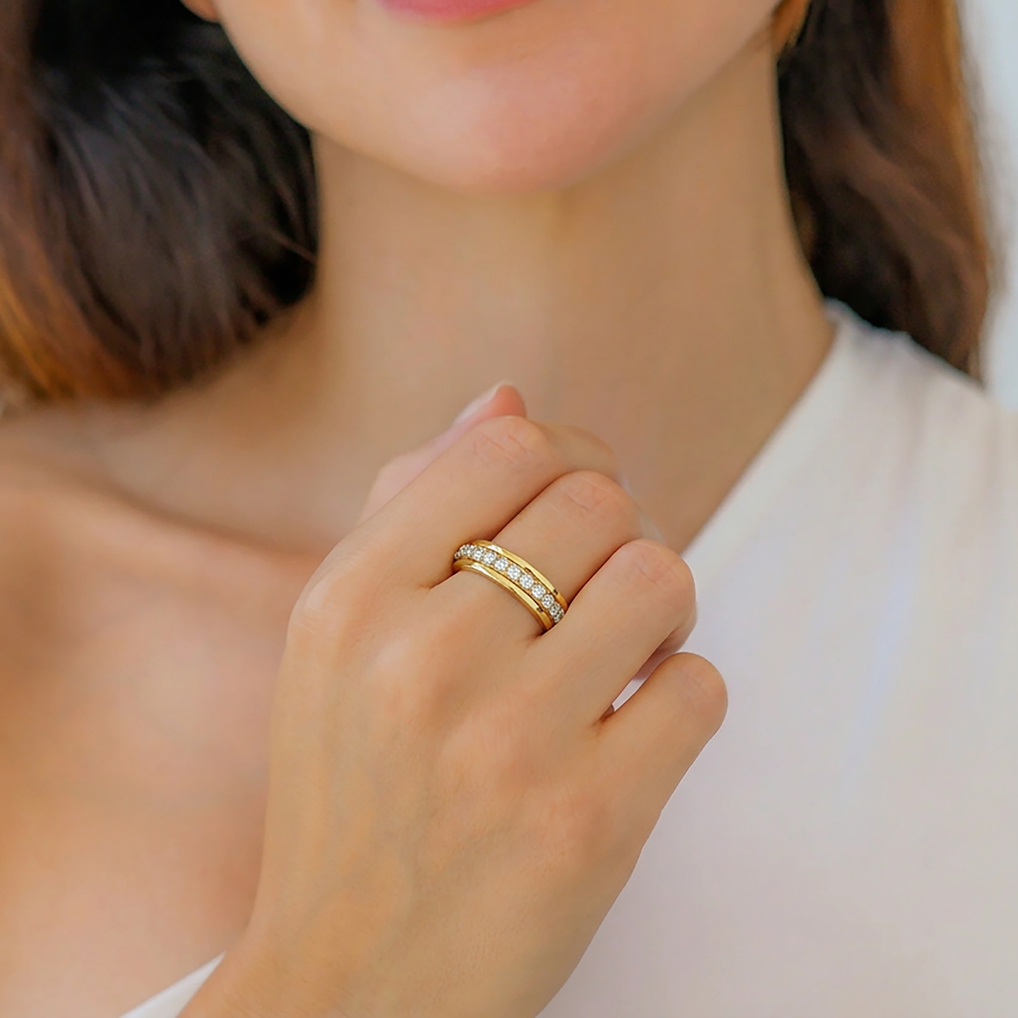 Drehbarer Fidget-Eternity-Ring