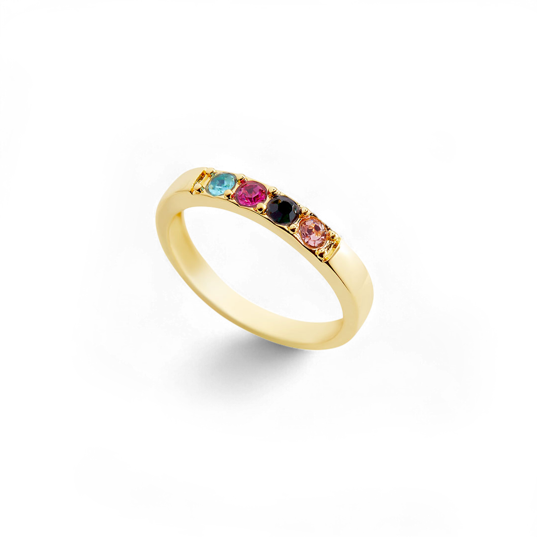 Stackable Birthstones Band Ring — Vanny Jewels