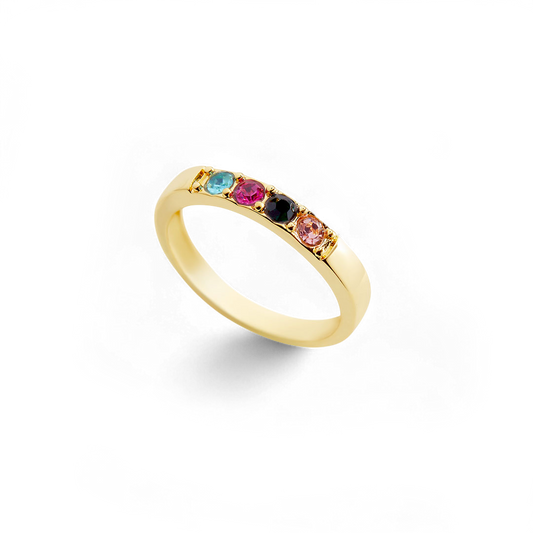 Stackable Birthstones Band Ring — Vanny Jewels