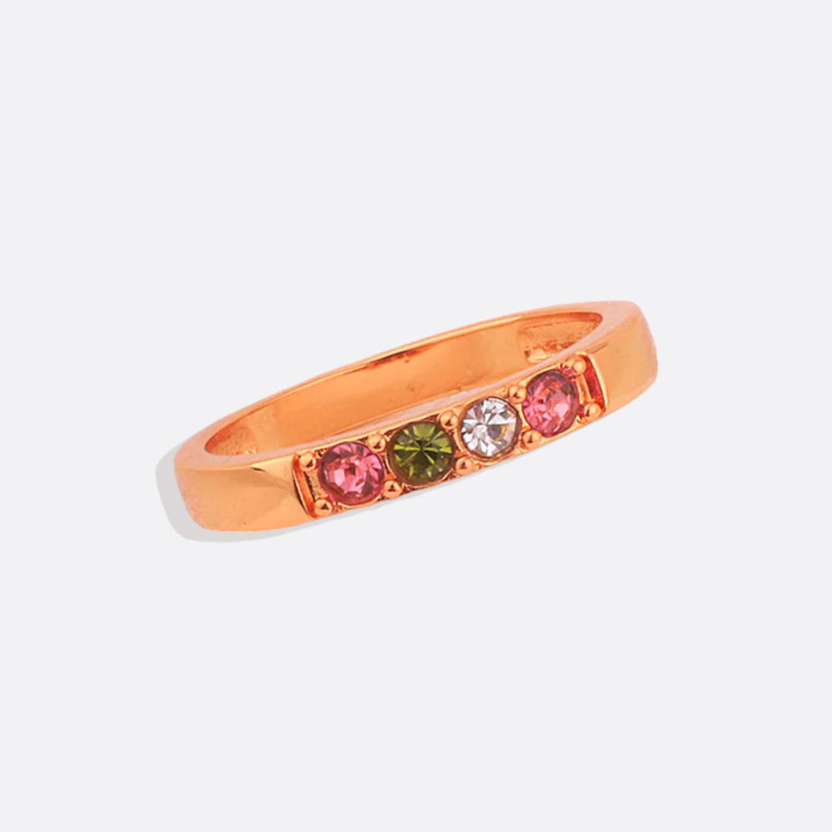 Stackable Birthstones Band Ring in rose gold tone