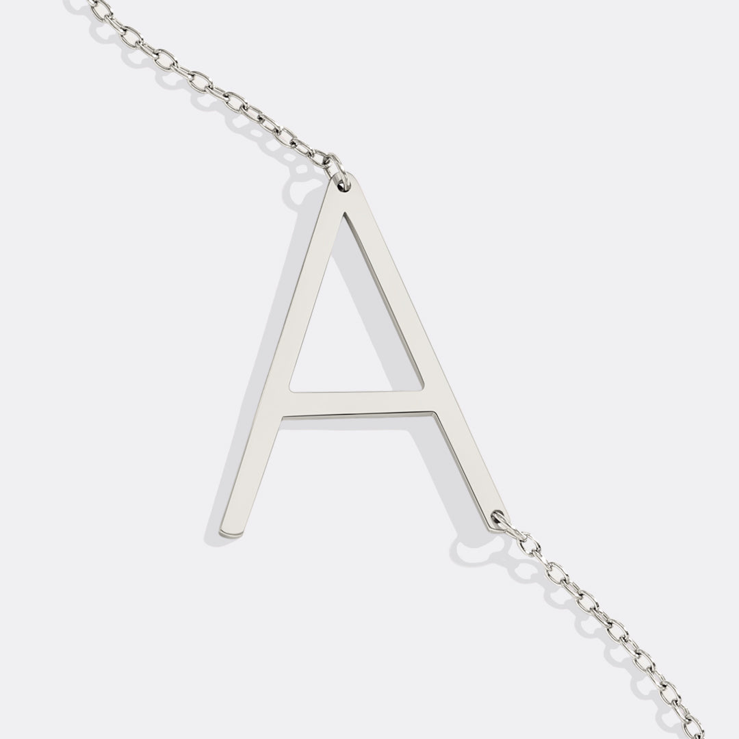 Statement Initial Necklace in 925 sterling silver