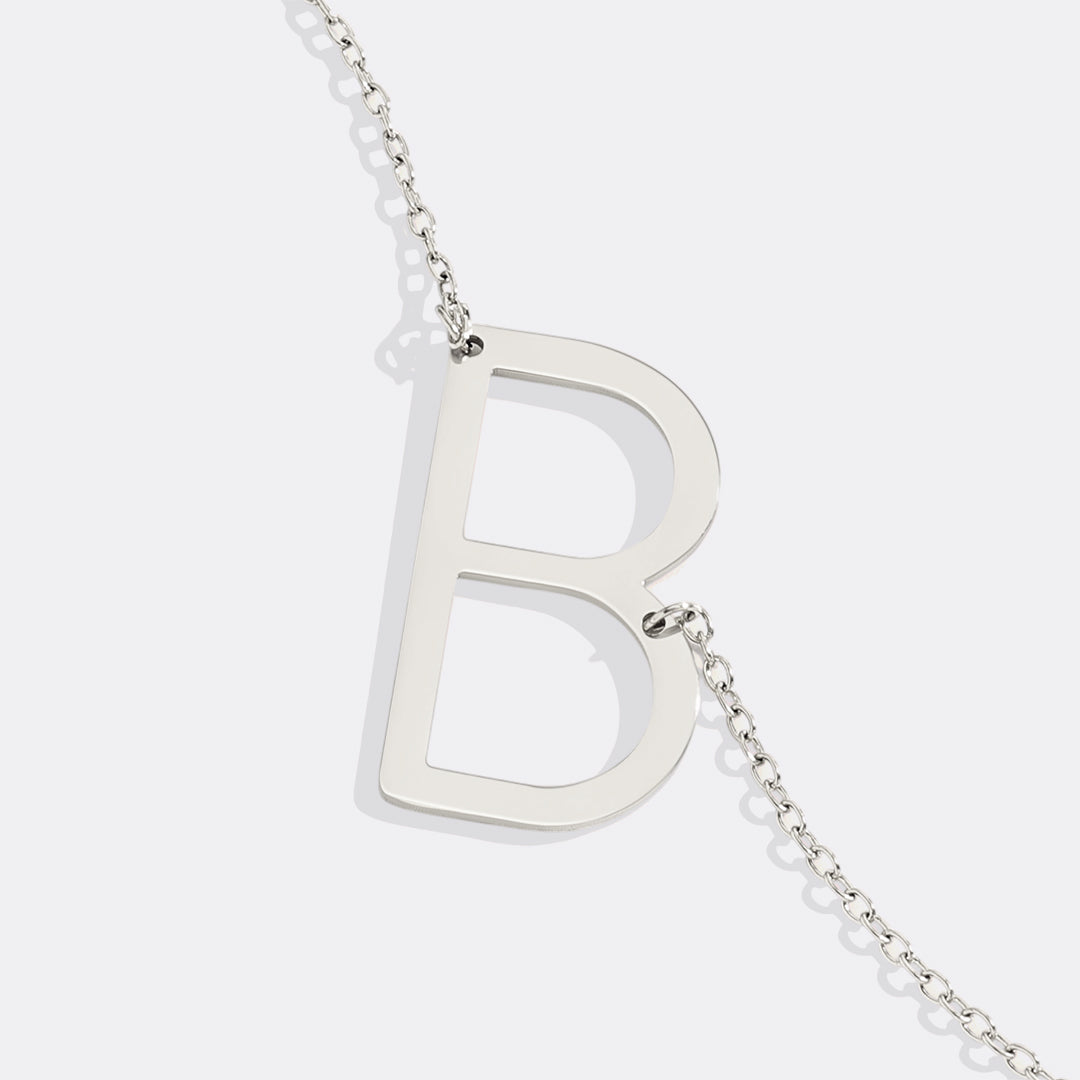 Statement Initial Necklace in 925 sterling silver
