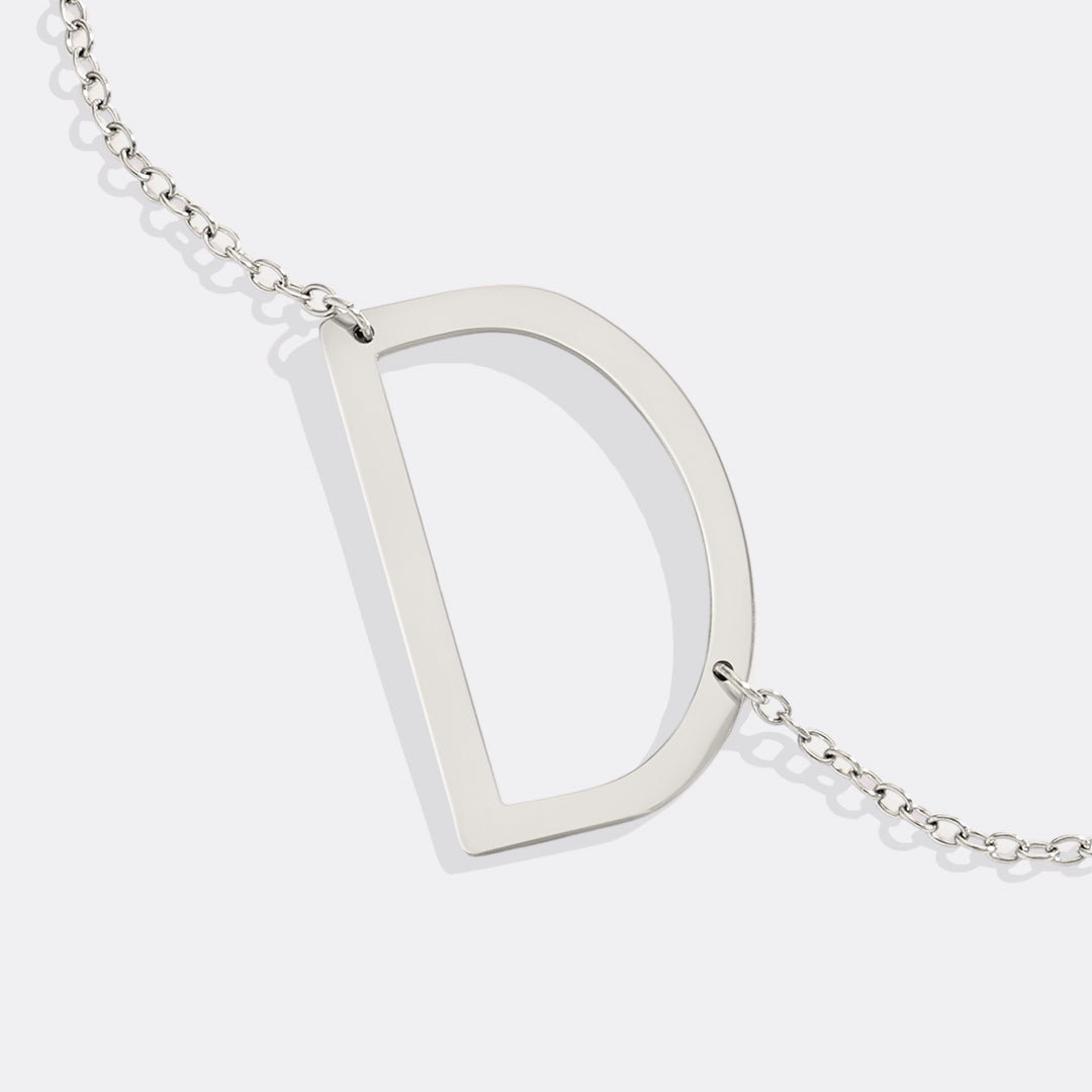 Statement Initial Necklace in 925 sterling silver