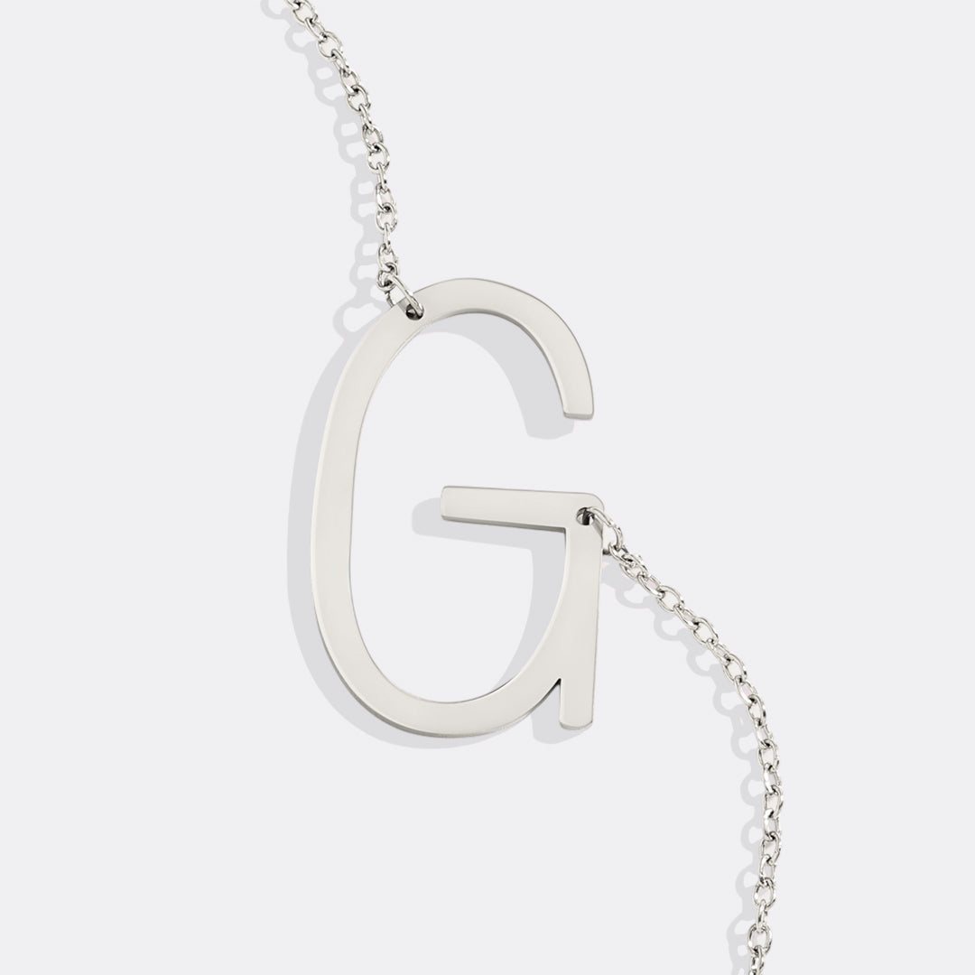 Statement Initial Necklace in 925 sterling silver