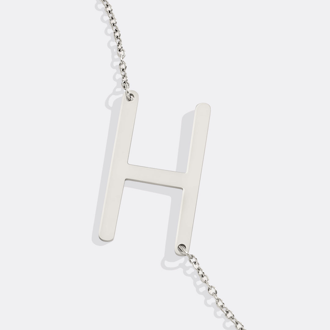 Statement Initial Necklace in 925 sterling silver