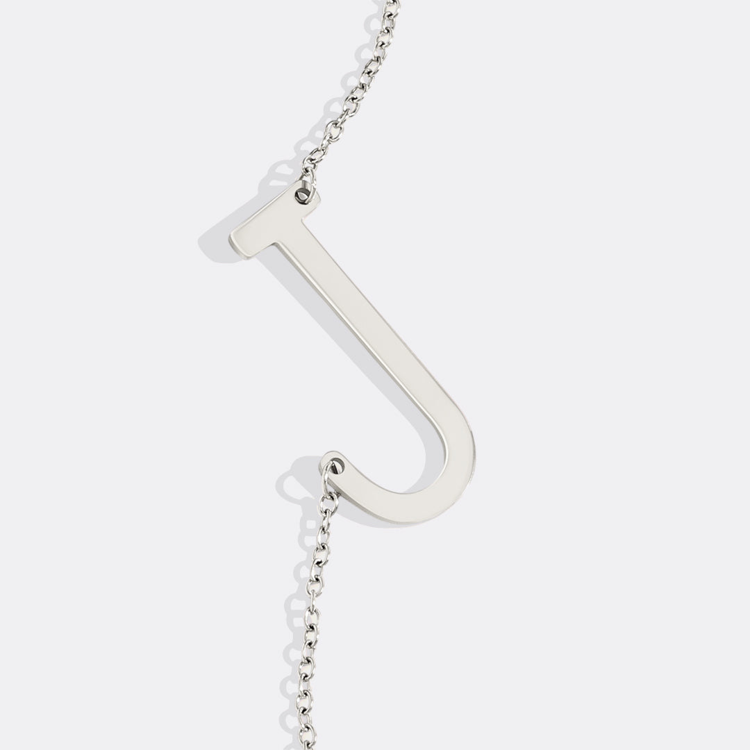 Statement Initial Necklace in 925 sterling silver