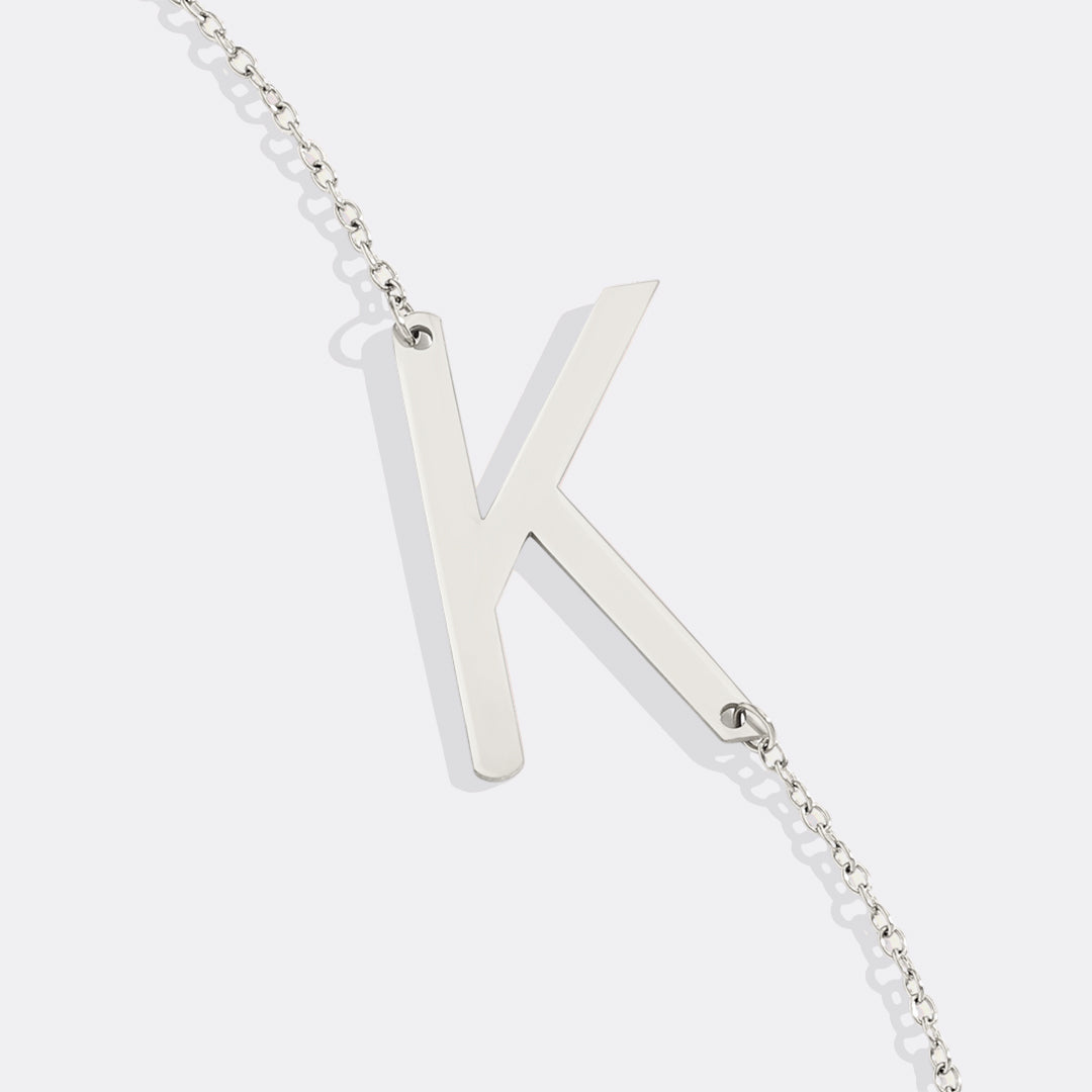 Statement Initial Necklace in 925 sterling silver