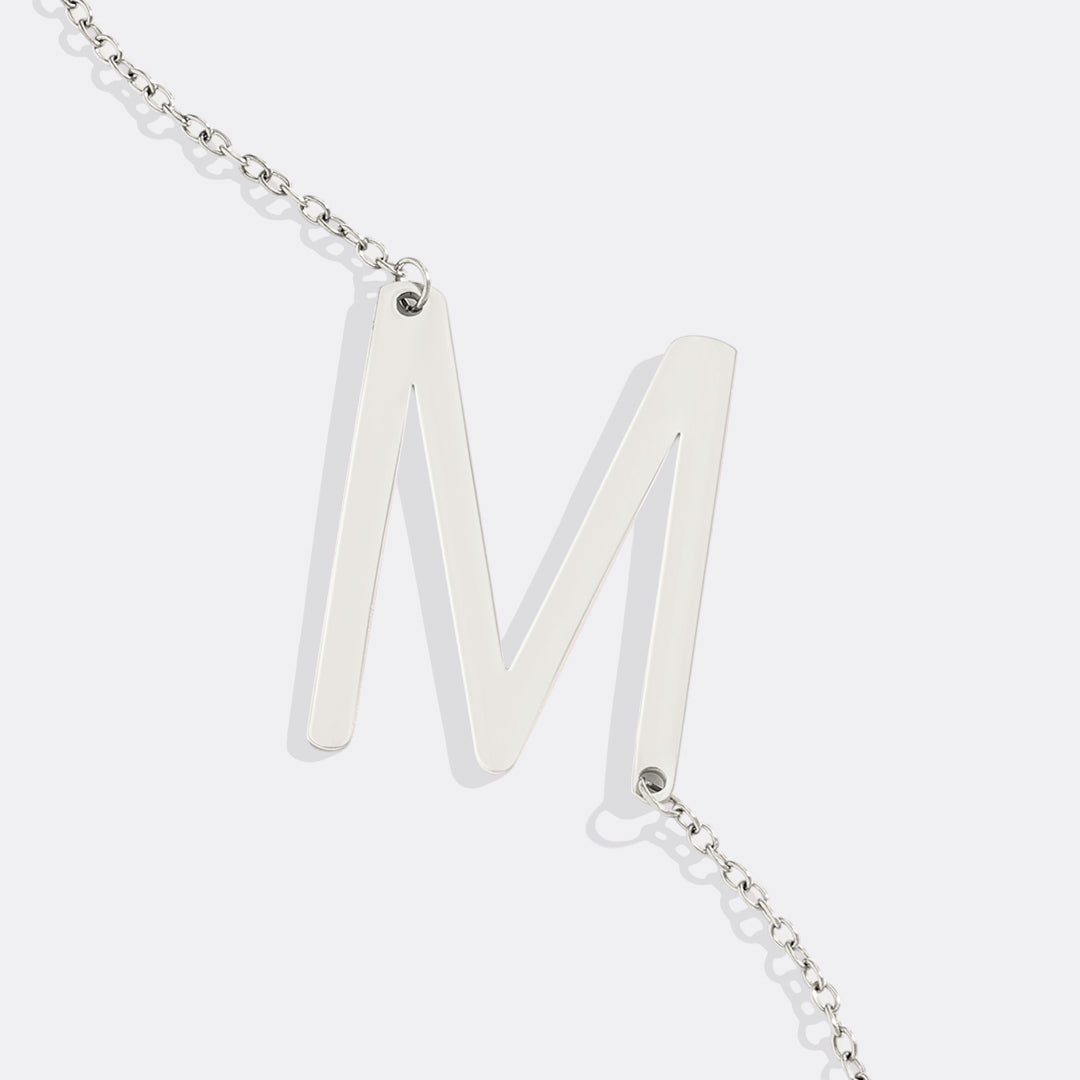 Statement Initial Necklace in 925 sterling silver