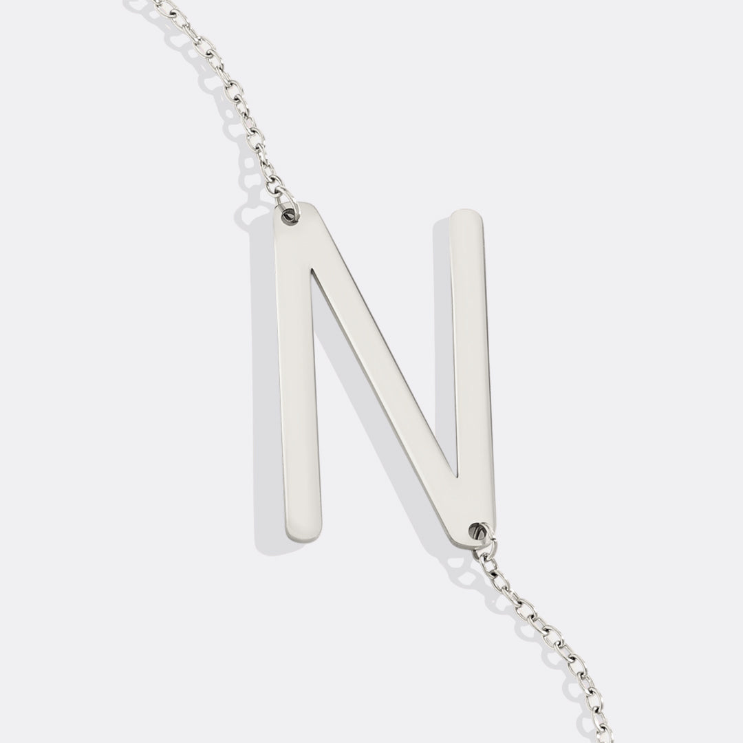 Statement Initial Necklace in 925 sterling silver