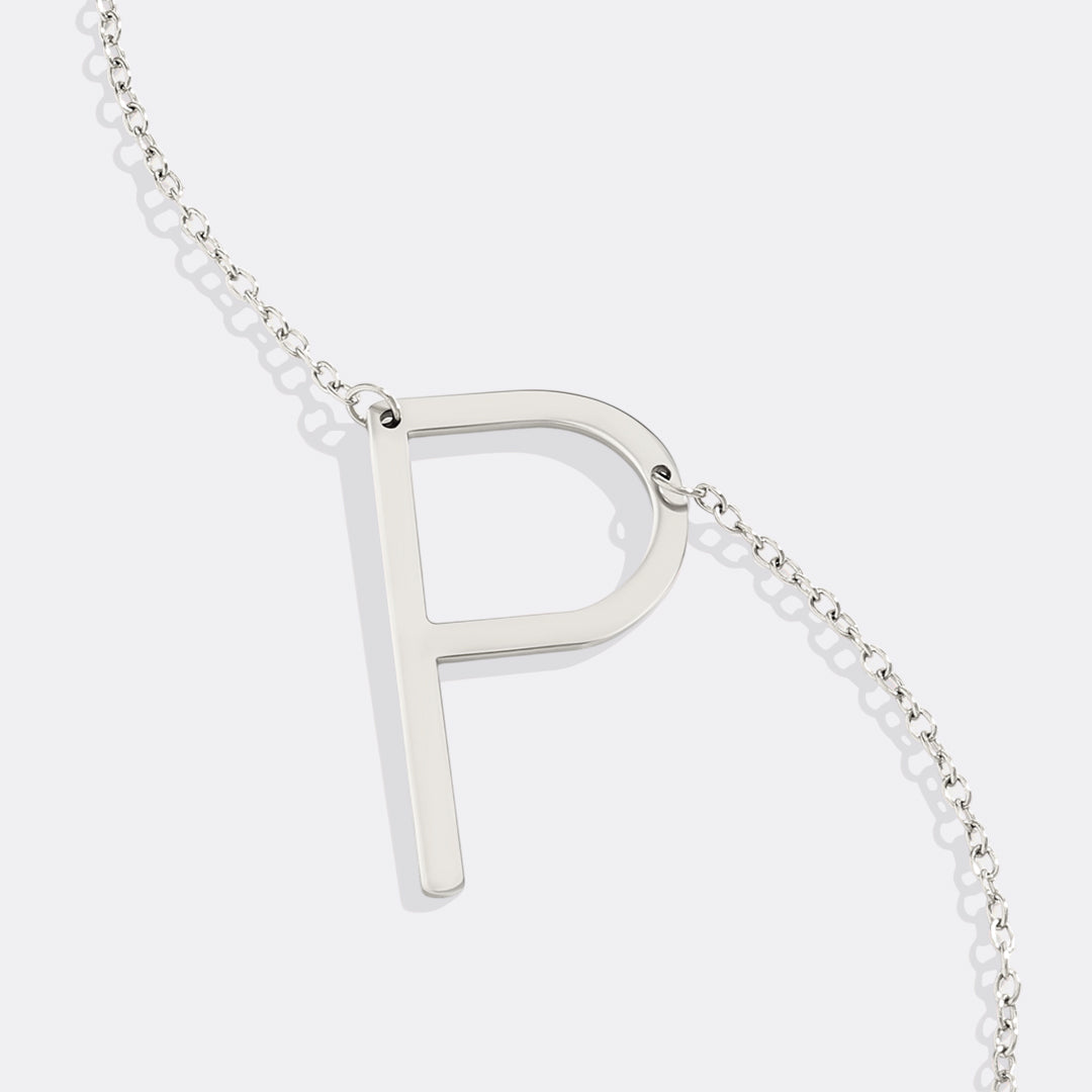 Statement Initial Necklace in 925 sterling silver