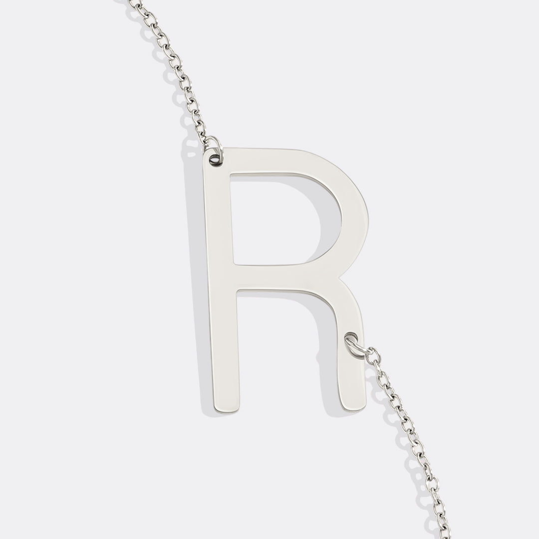 Statement Initial Necklace in 925 sterling silver