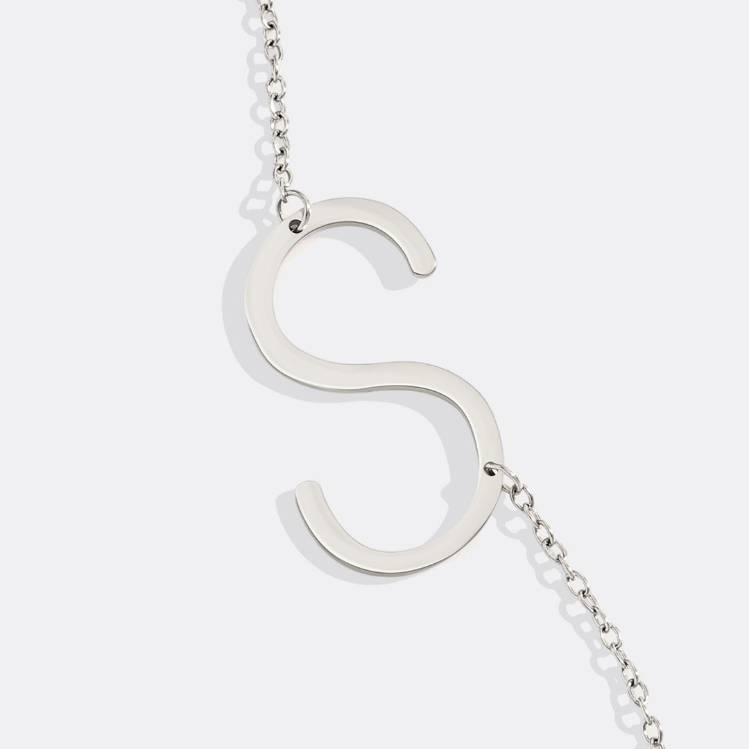 Statement Initial Necklace in 925 sterling silver