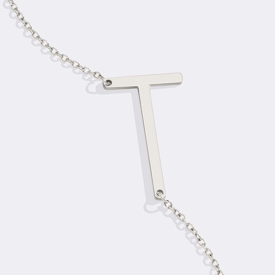 Statement Initial Necklace in 925 sterling silver