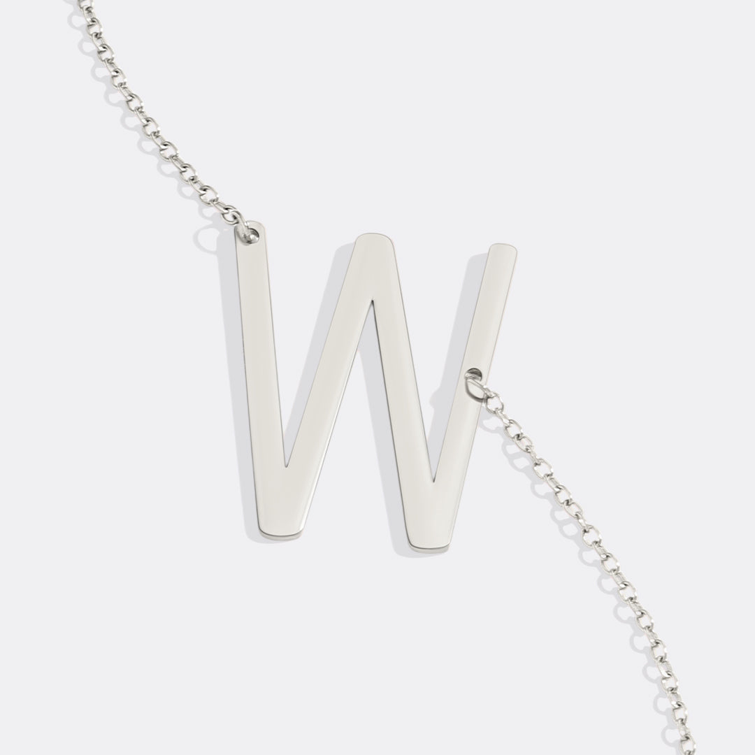Statement Initial Necklace in 925 sterling silver