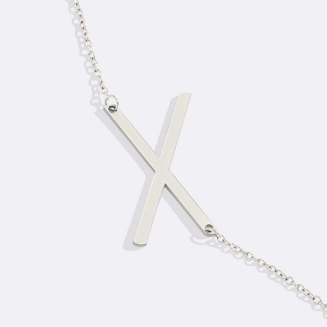 Statement Initial Necklace in 925 sterling silver
