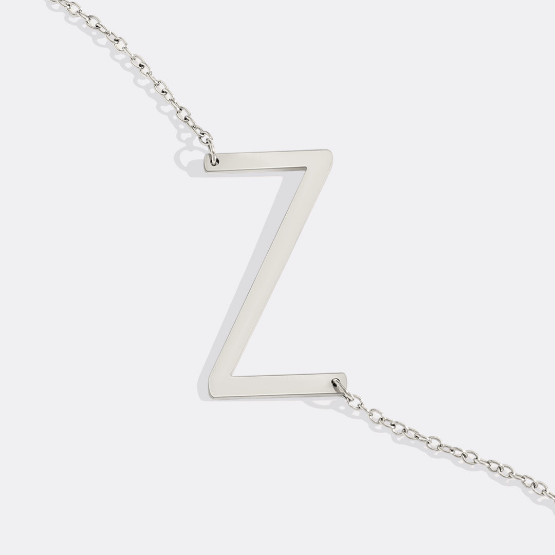 Statement Initial Necklace in 925 sterling silver