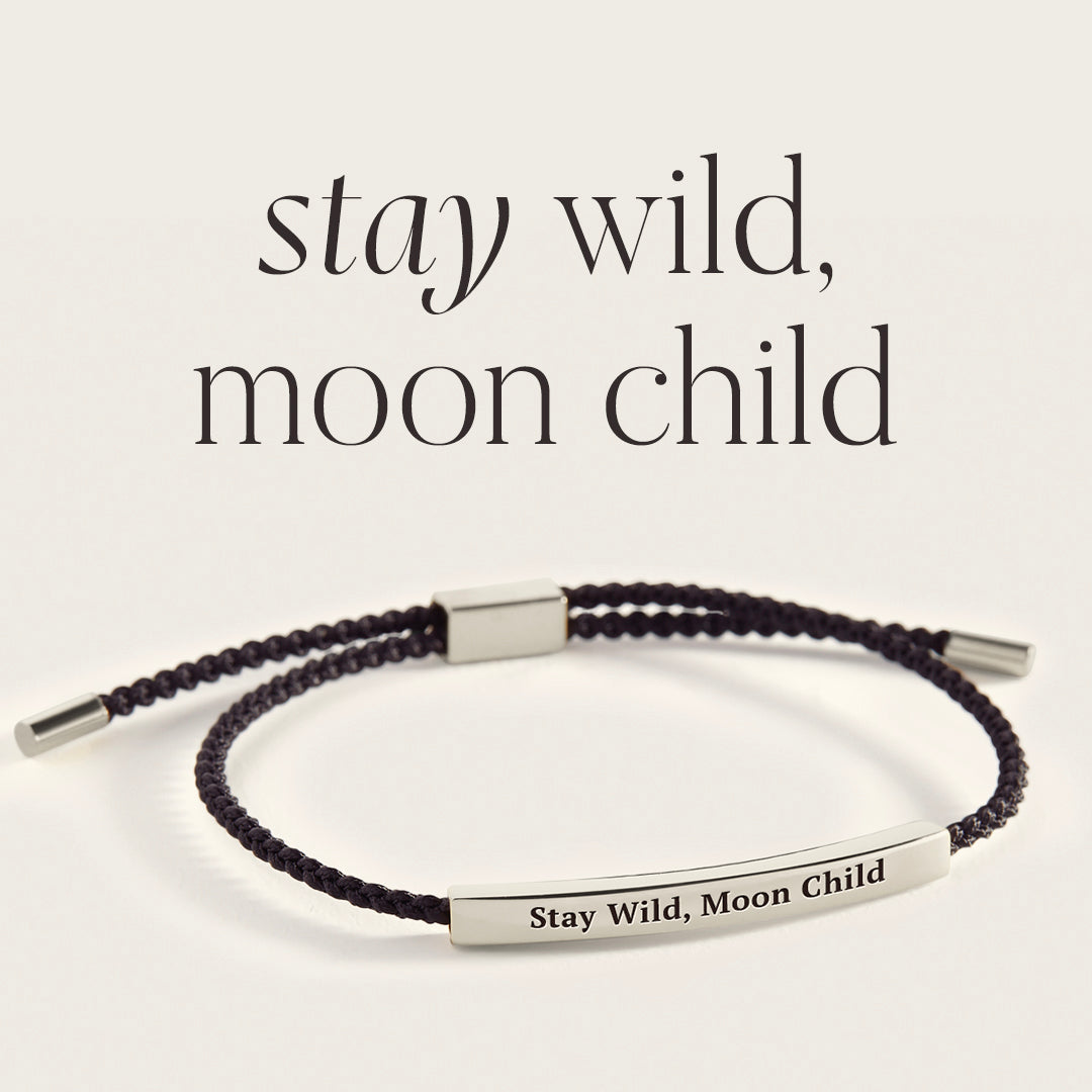 Stay Wild, Moon Child Inspire Bracelet in 925 Sterling Silver — Vanny Jewels