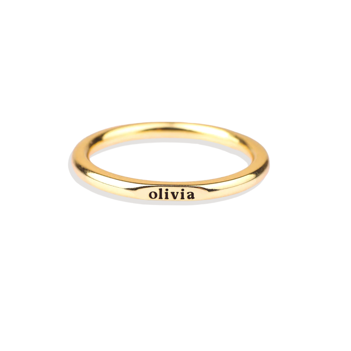 Anello Piatto Super Piccolo in Argento Sterling con Nome Impilabile