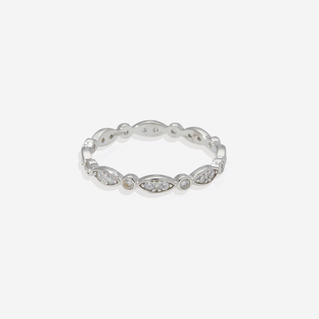 Sterling Silver Marquis and Dot Band in 925 sterling silver