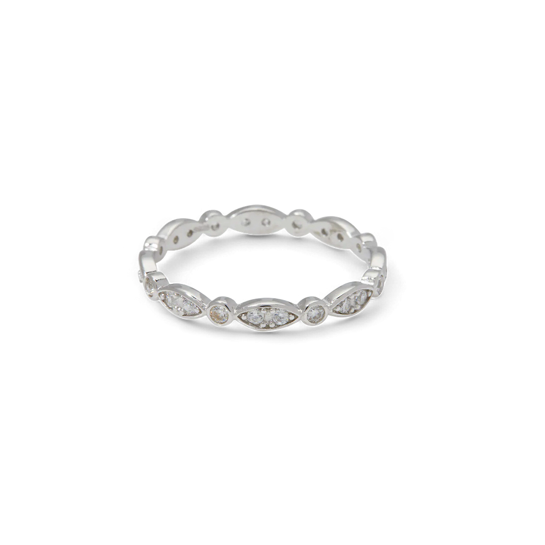 Sterling Silver Marquis and Dot Band ring — Vanny Jewels