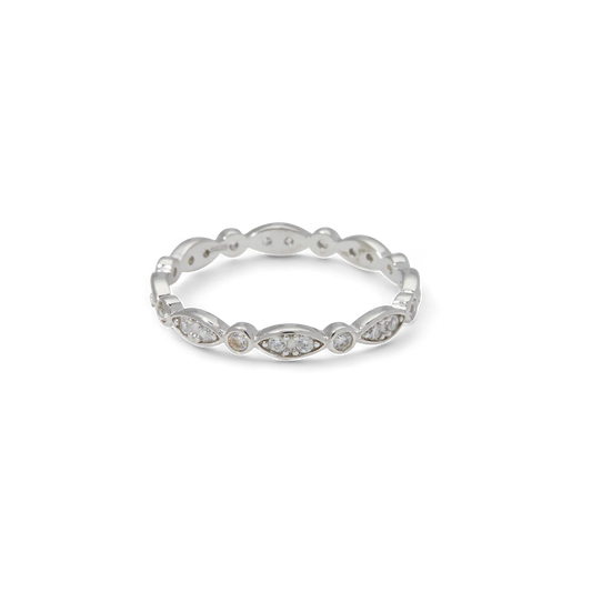 Sterling Silver Marquis and Dot Band ring — Vanny Jewels