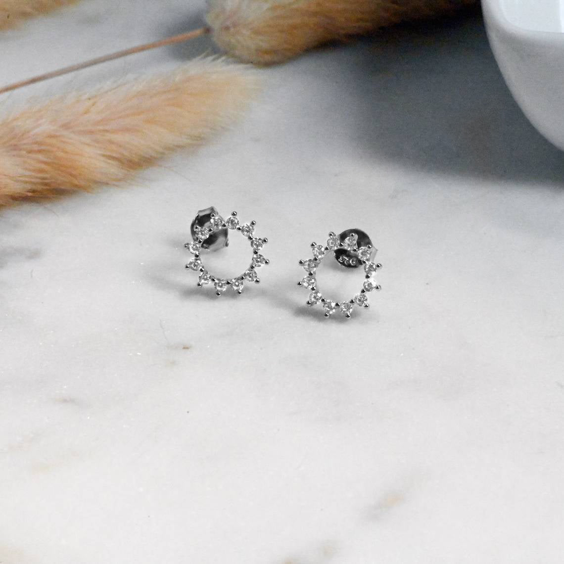 Sunburst Earrings in 925 sterling silver