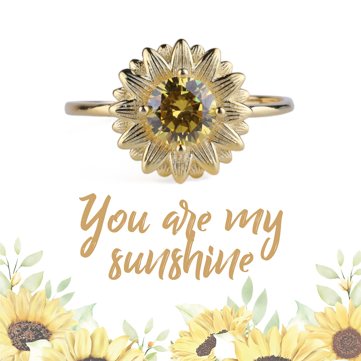 You Are My Sunshine Sunflower Ring — Vanny Jewels