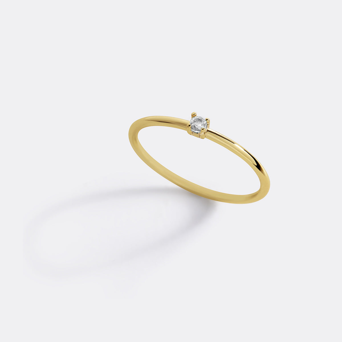 Super Dainty Birthstone Stacking Ring with April birthstone
