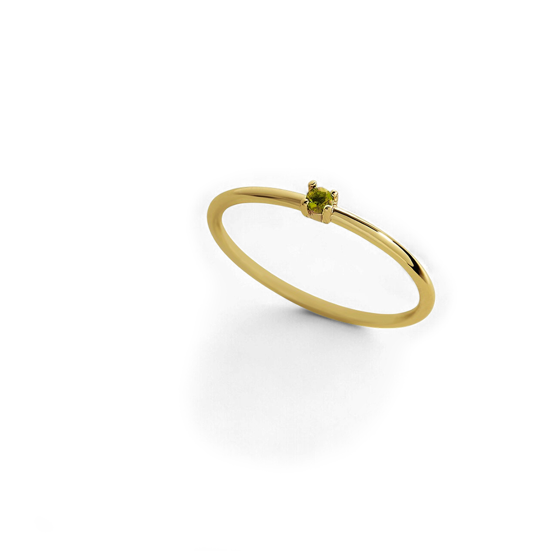 Super Dainty Birthstone Stacking Ring with August birthstone