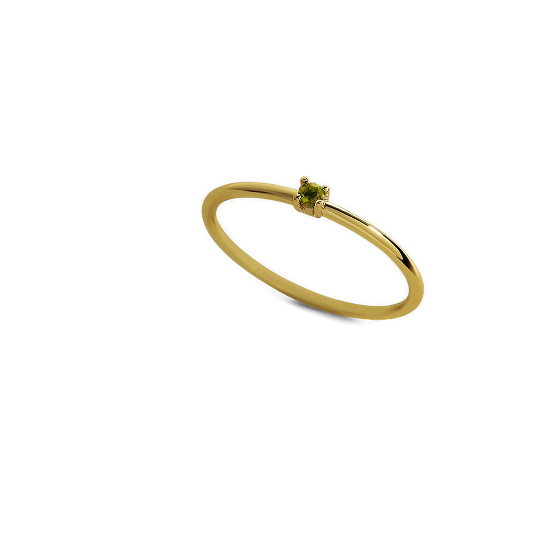 Super Dainty Birthstone Stacking Ring with August birthstone