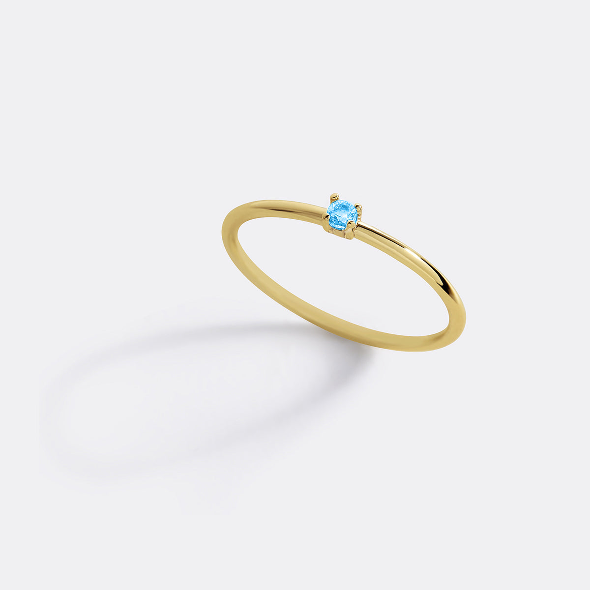 Super Dainty Birthstone Stacking Ring with December birthstone