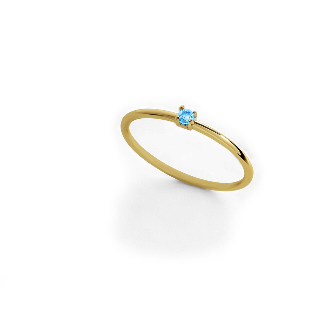 Super Dainty Birthstone Stacking Ring with December birthstone