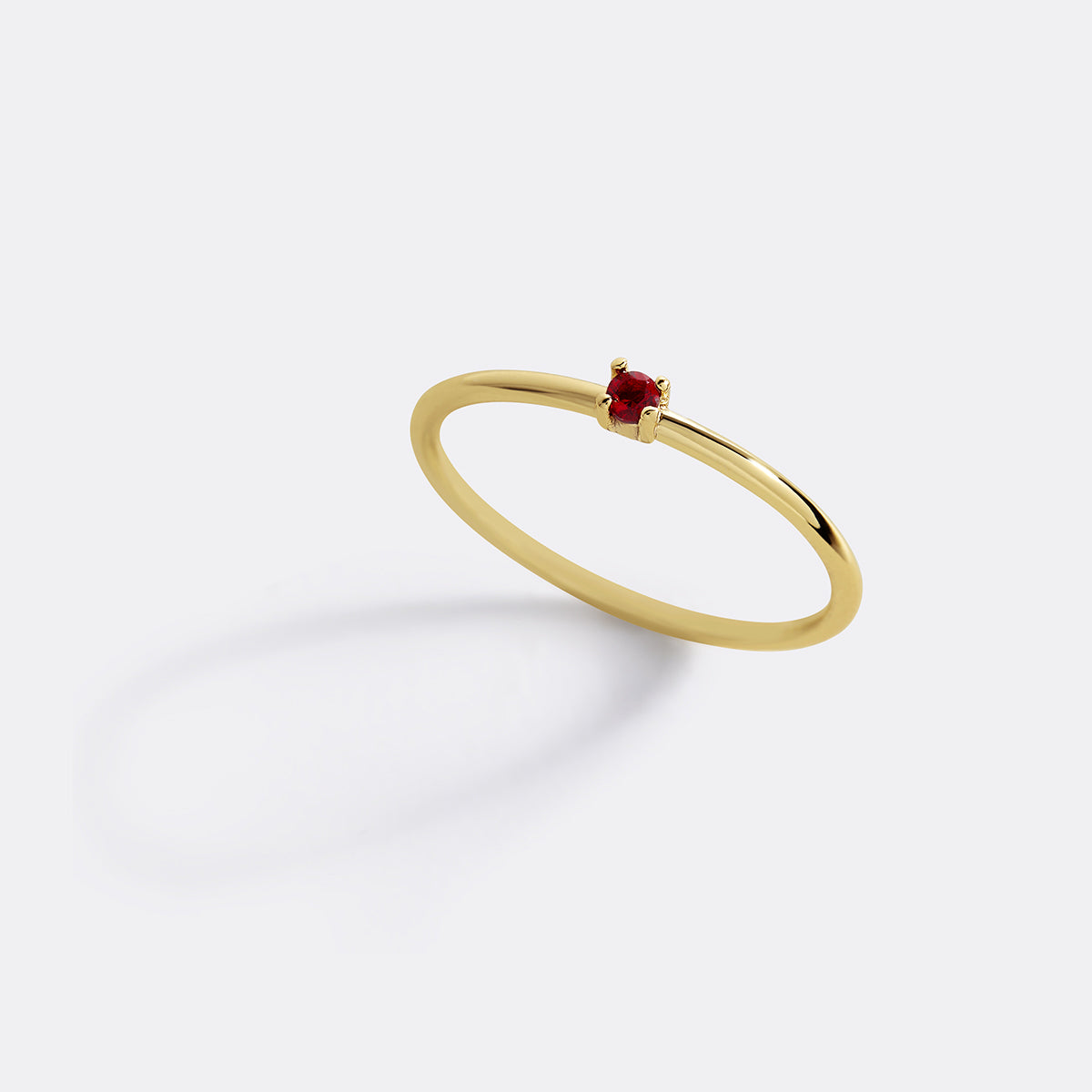 Super Dainty Birthstone Stacking Ring with January birthstone