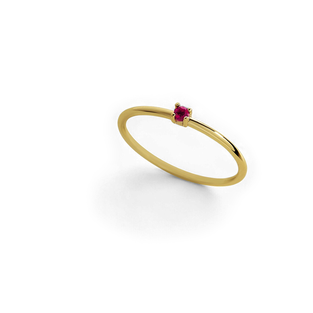 Super Dainty Birthstone Stacking Ring with July birthstone