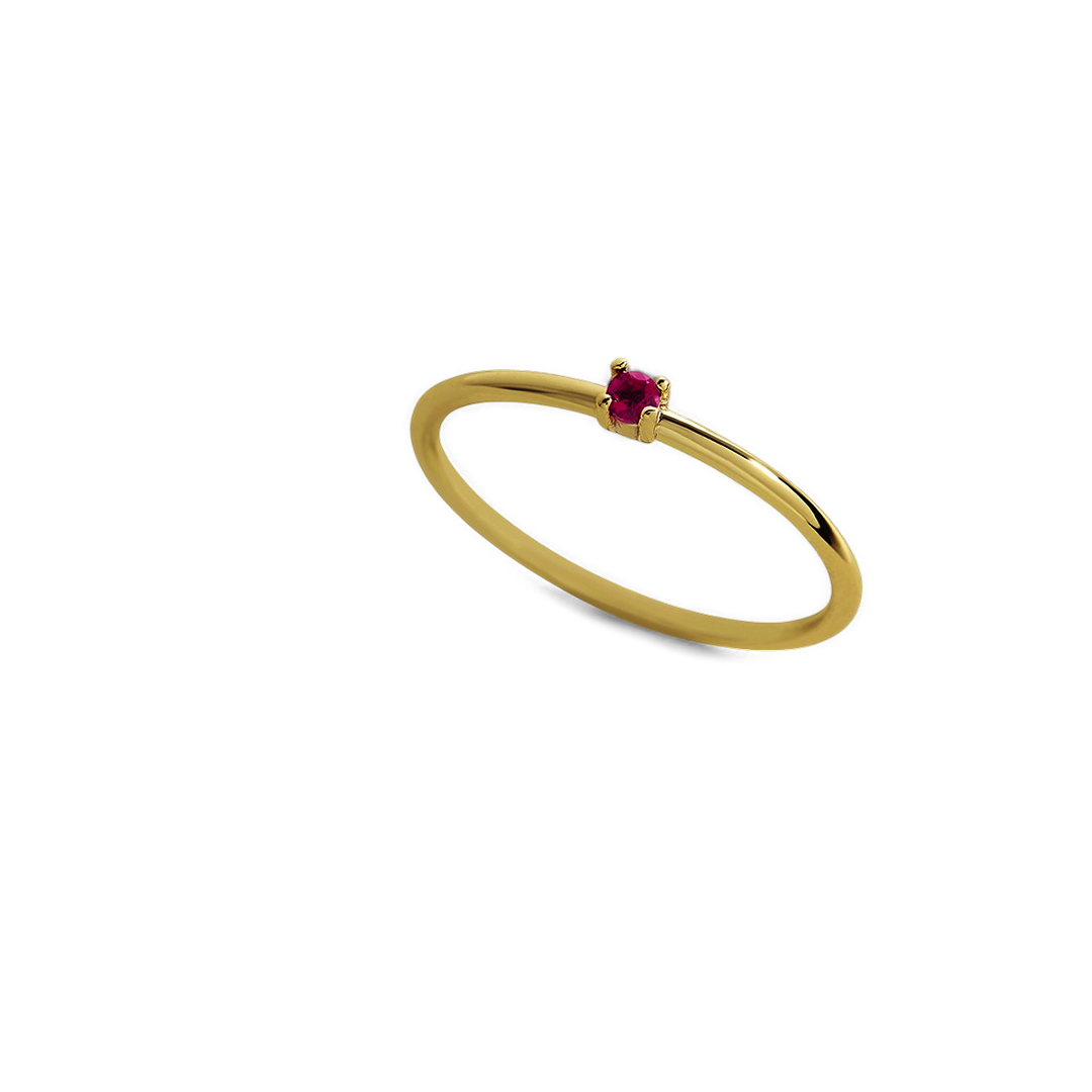 Super Dainty Birthstone Stacking Ring with July birthstone