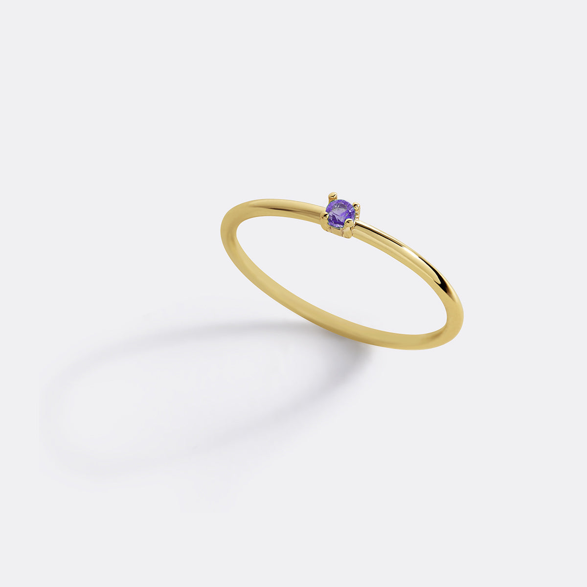 Super Dainty Birthstone Stacking Ring with June birthstone
