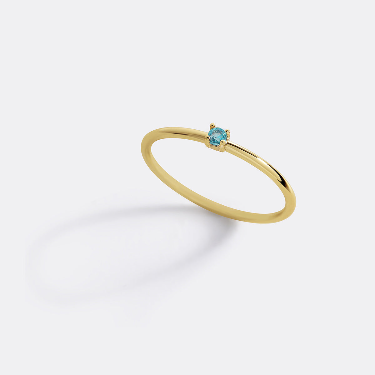 Super Dainty Birthstone Stacking Ring with March birthstone