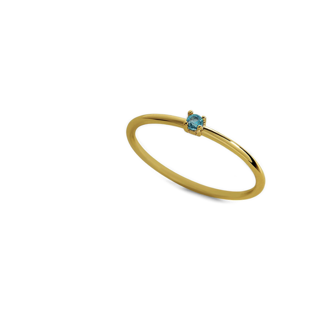 Super Dainty Birthstone Stacking Ring with March birthstone